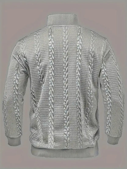Dawson - Long Sleeve Henley Sweater With Striped