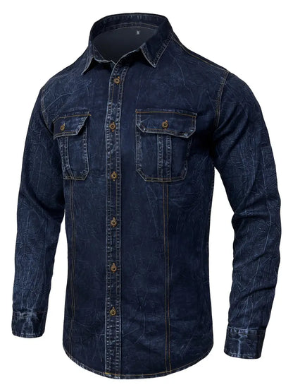 Angelo - Denim Shirt with Front Button Pockets