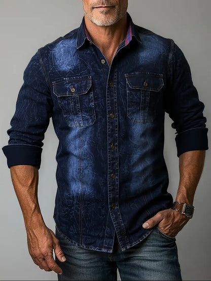 Angelo - Denim Shirt with Front Button Pockets