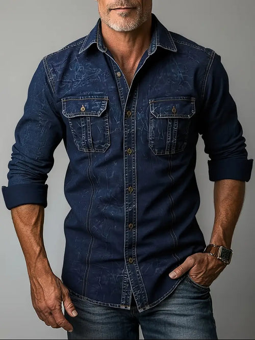 Angelo - Denim Shirt with Front Button Pockets