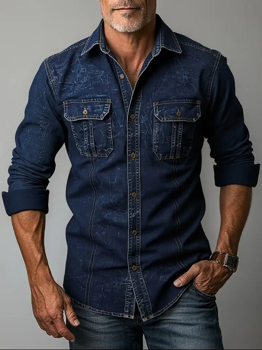 Angelo - Denim Shirt with Front Button Pockets